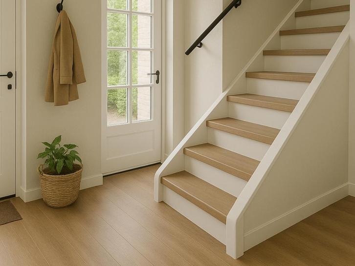 ACTIE!  Eikenhouten traprenovaties! NU 675,-, Huis en Inrichting, Stoffering | Vloerbedekking, Wit, Crème, Beige, Bruin, Grijs