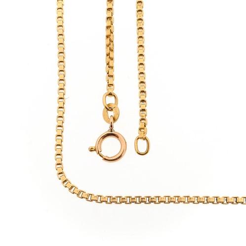 18 Krt. gouden Venetiaanse schakel ketting | 60,5 cm, Sieraden, Tassen en Uiterlijk, Kettingen, Overige kleuren, Gebruikt, Goud