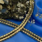 Gouden platte vossenstaart schakel collier | 40,5 cm, Goud, Gebruikt, Ophalen of Verzenden, Overige kleuren