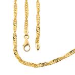 Gouden gedraaide gourmetschakel ketting | 46,5 cm, Sieraden, Tassen en Uiterlijk, Kettingen, Ophalen of Verzenden, Gebruikt, Overige kleuren
