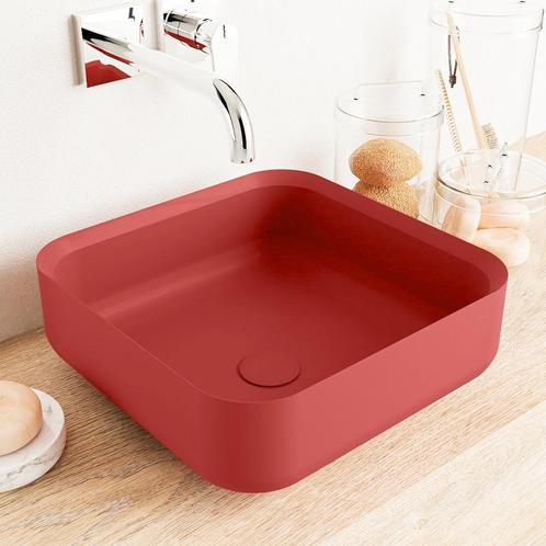 MONDIAZ BINX Waskom solid surface 36cm kleur Fire / Fire, Doe-het-zelf en Verbouw, Sanitair, Overige typen, Nieuw, Ophalen of Verzenden