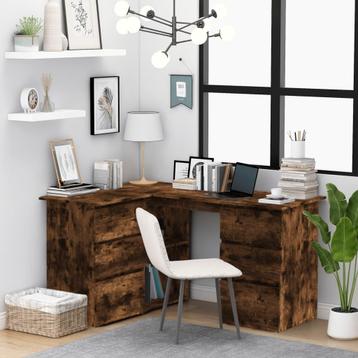 vidaXL Hoekbureau 145x100x76 cm bewerkt hout gerookt beschikbaar voor biedingen