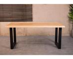 Boomstamtafel eiken MALMO met U-poten - 260x100 cm |, Huis en Inrichting, Tafels | Eettafels, Ophalen of Verzenden, Nieuw