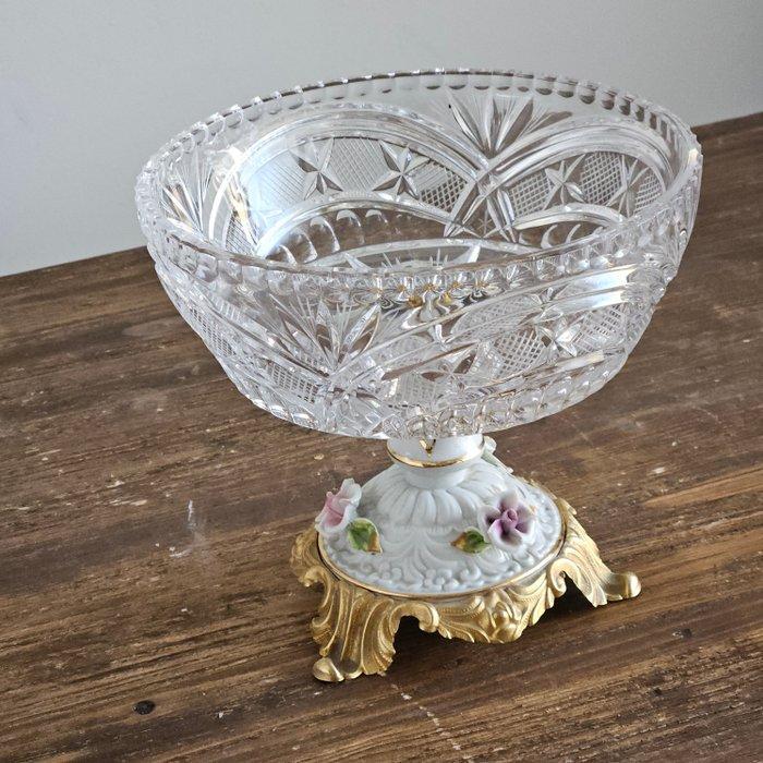 Bokaal - alzata cristallo molato - Kristal, Messing,, Antiek en Kunst, Antiek | Glas en Kristal
