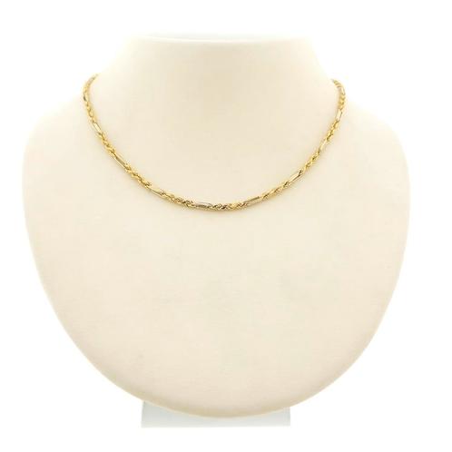 Bicolor gouden Figarope ketting; Cento group | 36,5 cm, Sieraden, Tassen en Uiterlijk, Kettingen, Overige kleuren, Gebruikt, Goud