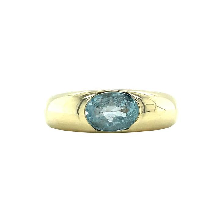 Gouden vintage ring met topaas 14 kt, Sieraden, Tassen en Uiterlijk, Ringen, Nieuw, Ophalen of Verzenden