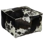 poef koehuid vierkant bruin/wit 50x50x30cm, Huis en Inrichting, Verzenden, Nieuw
