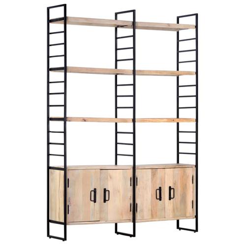 vidaXL Boekenkast met 4 schappen 124x30x180 cm massief, Huis en Inrichting, Kasten | Boekenkasten, 25 tot 50 cm, Nieuw, Overige houtsoorten