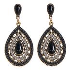 Fako Bijoux - Oorbellen - Bohemian - Druppel - Zwart, Verzenden, Nieuw