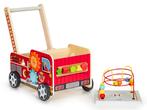 Loopwagen - brandweer - hout -  46 x 28 x 41,5 cm - rood, Kinderen en Baby's, Ophalen of Verzenden, Nieuw