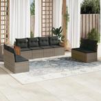 vidaXL 8-delige Loungeset met kussens poly rattan grijs, Tuin en Terras, Verzenden, Nieuw, Rotan, Loungeset