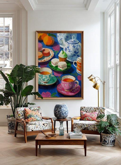 E. García - POSTRES Y TÉ XL (NO RESERVE), Antiek en Kunst, Kunst | Schilderijen | Modern