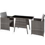 Wicker zitgroep Lausanne 2+1 - grijs, Tuin en Terras, Tuinsets en Loungesets, Verzenden, Nieuw