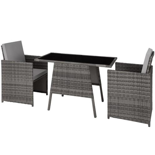 Wicker zitgroep Lausanne 2+1 - grijs, Tuin en Terras, Tuinsets en Loungesets, Verzenden