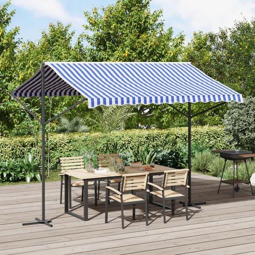 vidaXL Luifel vrijstaand 300x300 cm stof en staal blauw en, Tuin en Terras, Zonneschermen, Nieuw, Verzenden