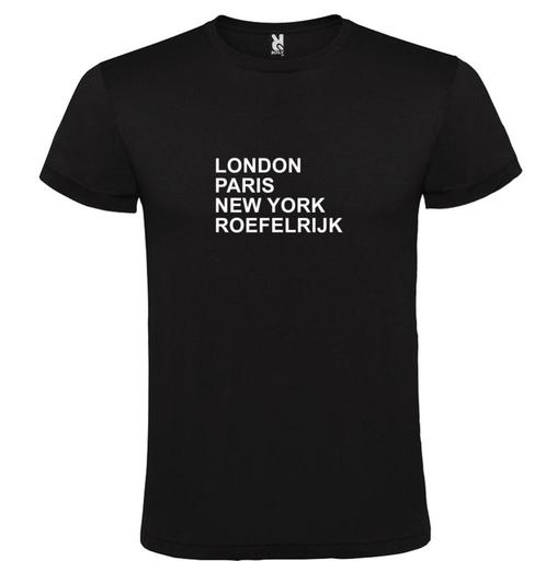 Roefelrijk op t-shirt als print met London, Paris, New York,, Kleding | Heren, T-shirts, Overige kleuren, Nieuw, Overige maten