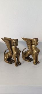 Boekensteunen (2) - Messing, neoclassicistisch - Gevleugelde, Antiek en Kunst