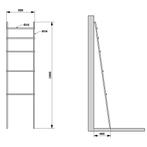 Handdoekhouder Ladder Sapho Debut 186 cm Zwart Mat, Ophalen of Verzenden, Nieuw