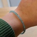 Gouden kralen armband met aquamarijn | 19 cm (geelgoud), Sieraden, Tassen en Uiterlijk, Armbanden, Gebruikt, Overige kleuren, Ophalen of Verzenden