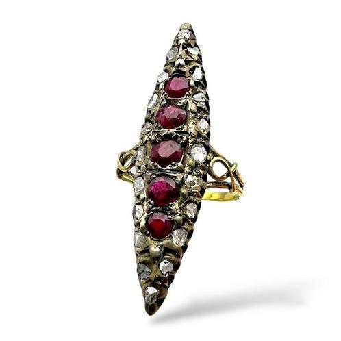 Ring - 14 karaat Geel goud, Antieke 14K gouden ring met, Sieraden, Tassen en Uiterlijk, Ringen