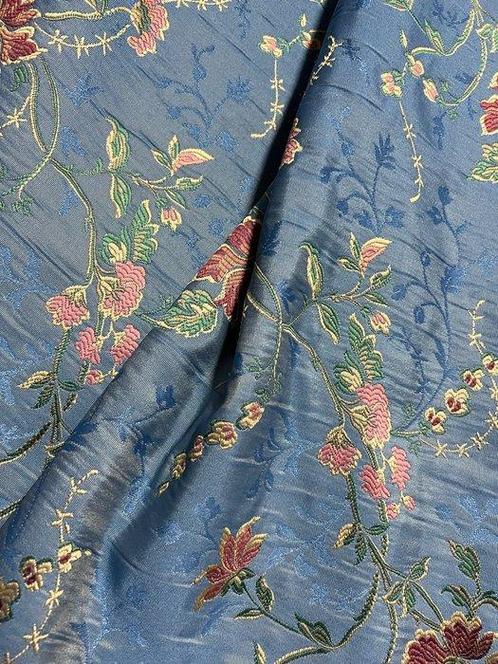 kostbare zijden stof San Leucio pastelblauw verrijkt met, Antiek en Kunst, Curiosa en Brocante