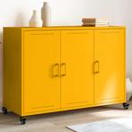 vidaXL Dressoir 100,5x39x72 cm staal mosterdgeel, 100 tot 150 cm, Verzenden, Nieuw, Metaal