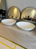 Set van 2 solid surface waskommen 57x41 cm – ovaal & mat wit, Nieuw