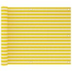vidaXL Balkonscherm 75x300 cm HDPE geel en wit, Nieuw, Verzenden