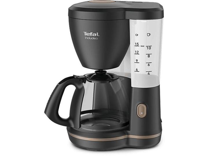 Tefal -  Includeo  Zwart, Witgoed en Apparatuur, Koffiezetapparaten, 10 kopjes of meer, Koffiemachine, Nieuw, Gemalen koffie, Verzenden