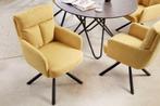 Draaibare retro stoel BIG GEORGE mosterdgeel met, Ophalen of Verzenden, Nieuw