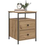 vidaXL Nachtkastjes 2 st 44x45x60cm bewerkt hout artisanaal, Huis en Inrichting, Slaapkamer | Nachtkastjes, Verzenden, Nieuw, Hout