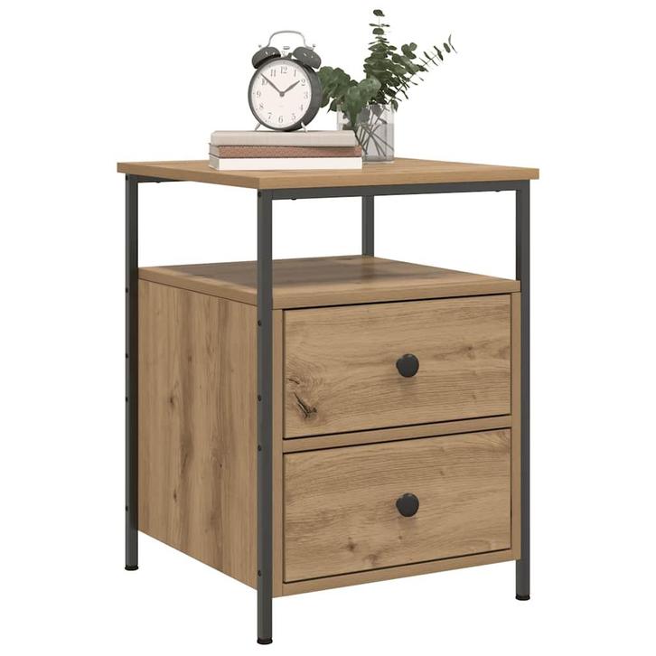 vidaXL Nachtkastjes 2 st 44x45x60cm bewerkt hout artisanaal, Huis en Inrichting, Slaapkamer | Nachtkastjes, Nieuw, Hout, Verzenden