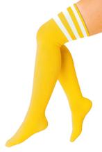 Sokken Geel Witte Strepen 36-41 Dames Heren Unisex Gele Knie, Kleding | Dames, Ophalen of Verzenden, Nieuw, Carnaval