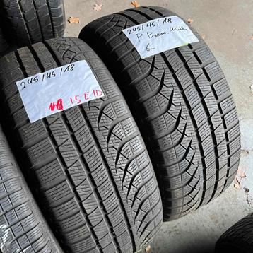 2 x Pirelli 245-45-18 Winterbanden 6mm beschikbaar voor biedingen