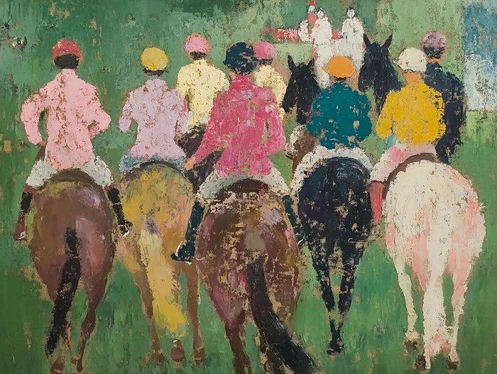 CREATIVE_HUB - Equestrian sunday ride impressionist oilpaint, Antiek en Kunst, Curiosa en Brocante