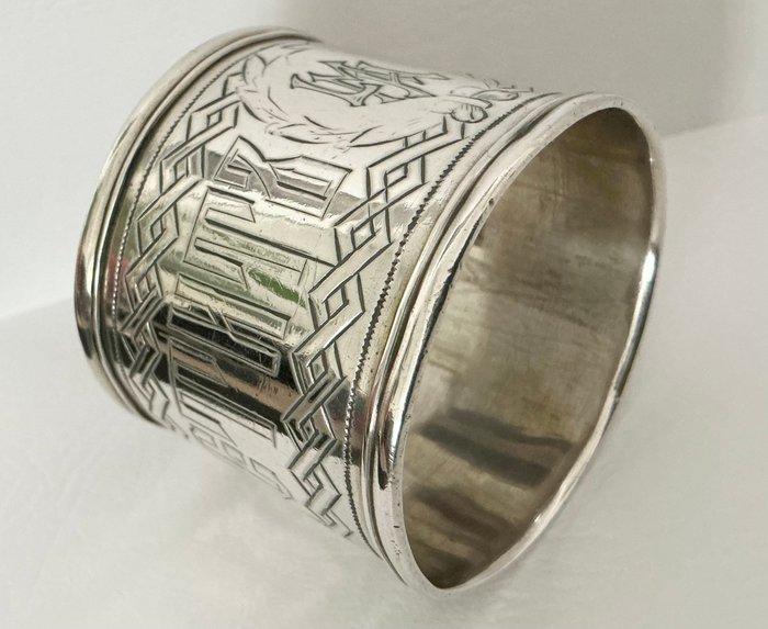Servetring - 875 (84 Zolotniki) zilver met inscriptie -, Antiek en Kunst, Antiek | Goud en Zilver