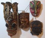 Collectie 4 maskers - Hout - Cina, Indonesië, Mexico, Sri, Antiek en Kunst