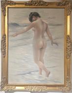 Scuola europea (XIX-XX) - Nudo sulla riva, Antiek en Kunst