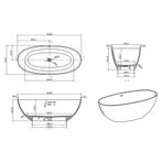 Vrijstaand Ligbad BWS Carde 165x75 cm Solid Surface Mat Wit, Ophalen of Verzenden, Nieuw