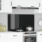 vidaXL Keuken Achterwand Zwart 110 x 60 x 0.6 cm gehard glas, Huis en Inrichting, Keuken | Keukenbenodigdheden, Verzenden, Nieuw