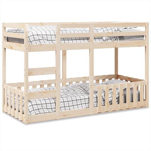 vidaXL Stapelbed massief grenenhout 90x190 cm, Huis en Inrichting, Slaapkamer | Bedden, 90 cm, 190 cm of minder, Bruin, Eenpersoons