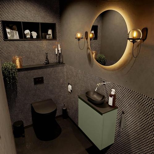 MONDIAZ FOWY toiletmeubel 50cm kleur army. Waskom positie, Doe-het-zelf en Verbouw, Sanitair, Bad, Nieuw, Ophalen of Verzenden