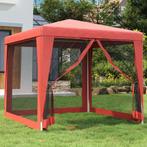 vidaXL Partytent met 4 mesh zijwanden 2,5x2,5 m HDPE rood, Verzenden, Nieuw, Partytent