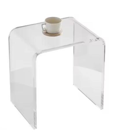 Transparante U-vorm acryl bijzettafel – 46 cm hoog, Huis en Inrichting, Tafels | Bijzettafels, Nieuw, Verzenden