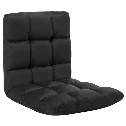 vidaXL Vloerstoel inklapbaar microvezel zwart, Huis en Inrichting, Banken | Sofa's en Chaises Longues, Nieuw, Verzenden