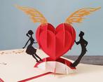 Valentijnskaart 3D Pop-up - Set van 4, Verzamelen, Ansichtkaarten | Themakaarten, Verzenden, Gelopen