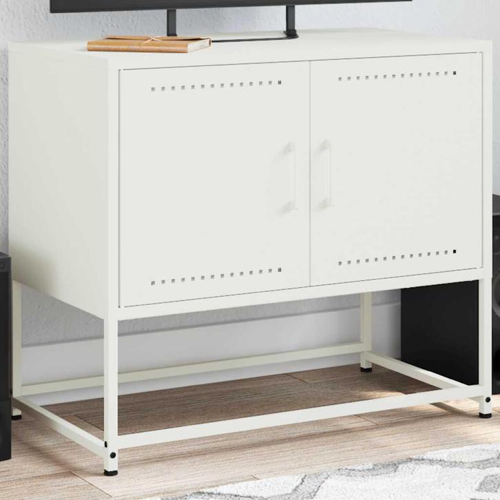 vidaXL Tv-meubel 68,5x39x60,5 cm staal wit, Huis en Inrichting, Kasten | Televisiemeubels, 50 tot 75 cm, Nieuw, Minder dan 50 cm