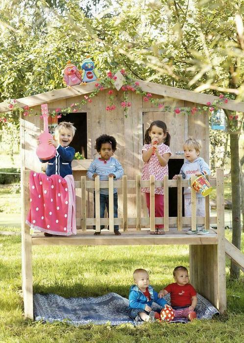 Steigerhouten Speelhuisje DutchWood., Kinderen en Baby's, Speelgoed | Buiten | Speeltoestellen, Nieuw, Verzenden