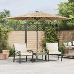 vidaXL Parasol met stalen paal 288x288x225 cm bruin, Verzenden, Nieuw, 2 tot 3 meter