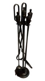 Openhaard accessoire (4) - fraaie antieken ijzer gegoten en, Antiek en Kunst